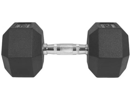 Jednoruční pogumovaná činka hexagonální 12,5 kg
