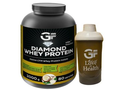 GF Nutrition Diamond Whey Protein 2 kg, nativní syrovátkový izolát a koncentrát v poměru 70:30, Coconut (Varianta GF Nutrition Diamond Whey Protein 2 kg, nativní syrovátkový izolát a koncentrát v poměru 70:30, Coconut)