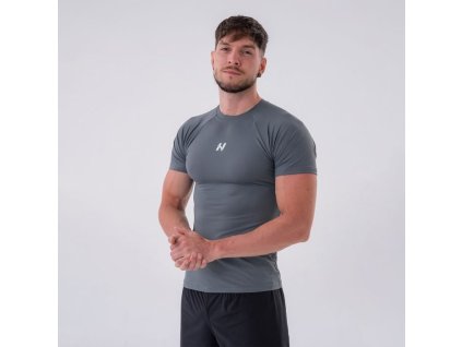 Pánské tričko Slim-fit Grey - NEBBIA (Velikost XXL, Barva šedá)