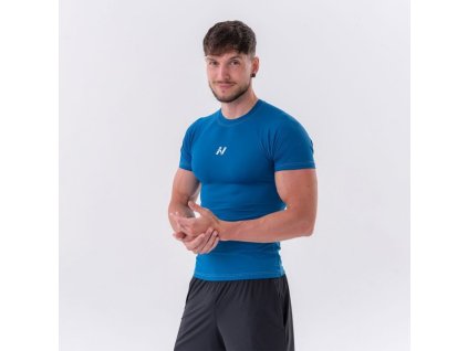 Pánské tričko Slim-fit Blue - NEBBIA (Velikost XXL, Barva modrá)