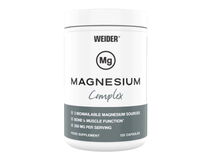 Weider Magnesium Complex 120 kapslí, malát a citran hořečnatý, bisglycinát hořčíku (Balení 120 kapslí)
