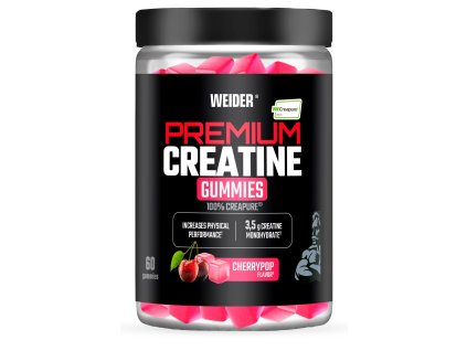 Weider Premium Creatine Gummies 100% Crepure 60 cps, želatinové bonbóny s kreatinem, Třešeň (Balení 60 cps)