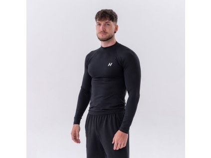 Pánské tričko Long-Sleeve Active Black - NEBBIA (Velikost XXL, Barva černá)