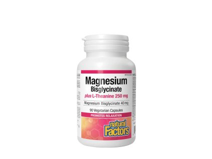 NATURAL FACTORS MAGNESIUM BISGLYCINATE PLUS L THEANINE 40 MG 250 MG 90 VEGETARIAN CAPSULES