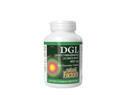 NATURAL FACTORS DGL DEGLYCYRRHIZINATED LICORICE ROOT 400 MG 90 CHEWABLE TABLETS