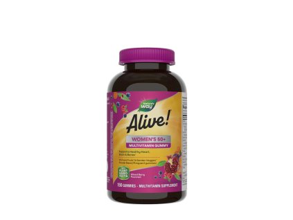 Natures Way Alive! Women's 50+ Gummy Multivitamin mixed berry 150 želé (Příchuť Směs lesních plodů)