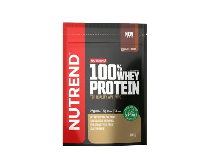 NUTREND 100% WHEY PROTEIN, 400 g (Příchuť Čokoláda a kakao)