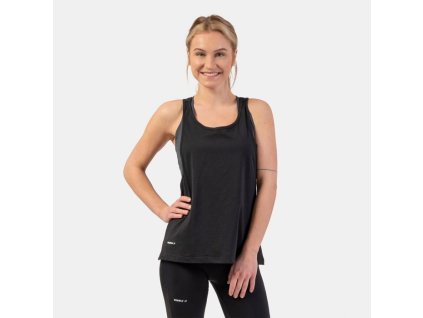 Dámské tílko Loose Cross Back Black - NEBBIA (Velikost L, Barva černá)