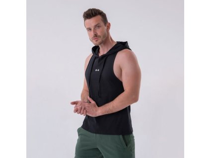 Pánské tílko Hoodie Black - NEBBIA (Velikost XL, Barva černá)