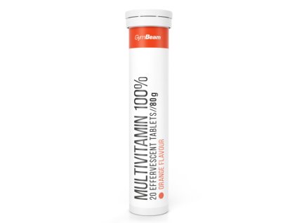 Multivitamín 100% šumivý - GymBeam (Příchuť pomeranč, Tablety 20 tab.)