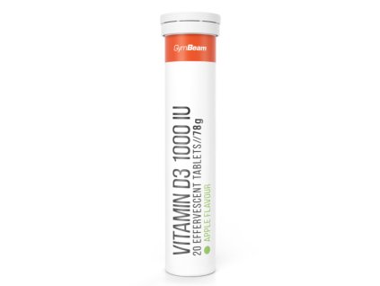 Šumivý Vitamín D3 1000 IU - GymBeam (Příchuť zelené jablko, Tablety 20 tab.)