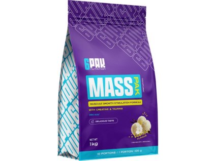 6Pak Nutrition Mass Pak (Příchuť malina, Velikost 1000 g)