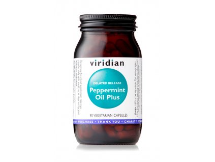 Viridian Peppermint Oil Plus 90 kapslí (List máty peprné, kořen zázvoru, kmínové semínko)