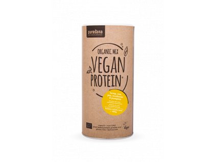 Vegan Protein MIX BIO 400g banán-vanilka (hrách, rýže, dýně, slunečnice, konopí)