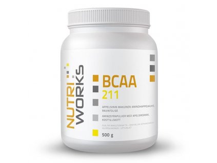 NutriWorks BCAA 2:1:1 500g  + ZDARMA tester produktu (protein, nakopávač, tyčinka)