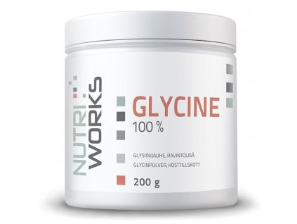 NutriWorks Glycine 200g  + ZDARMA tester produktu (protein, nakopávač, tyčinka)