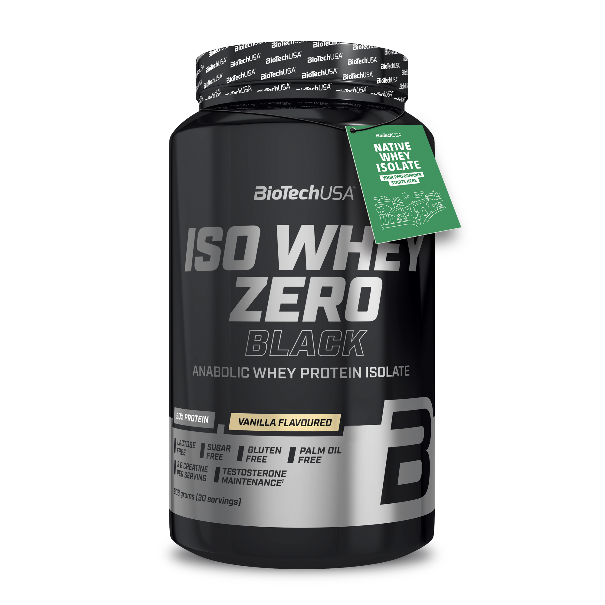 BioTech Iso Whey Zero Black 908 g Příchuť: vanilka
