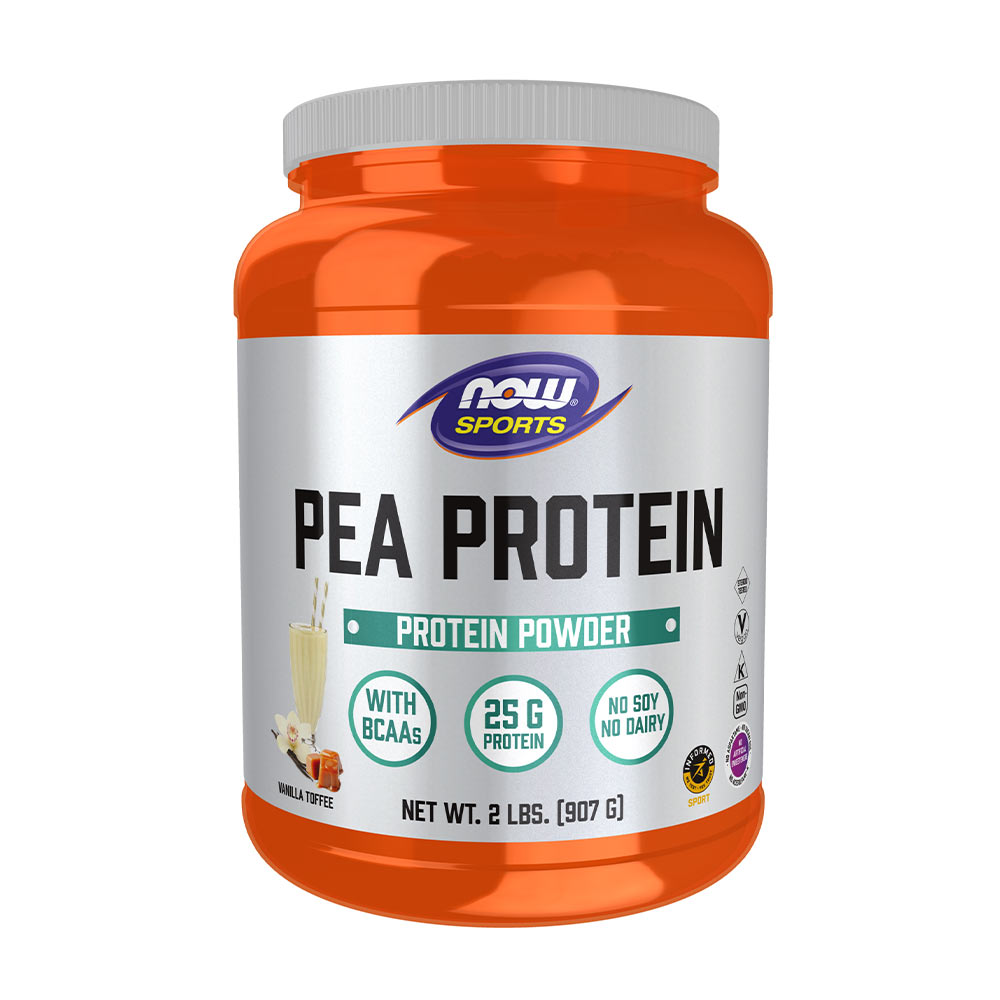 Now Foods Hrachový protein (vanilkový karamel) v prášku 907 g