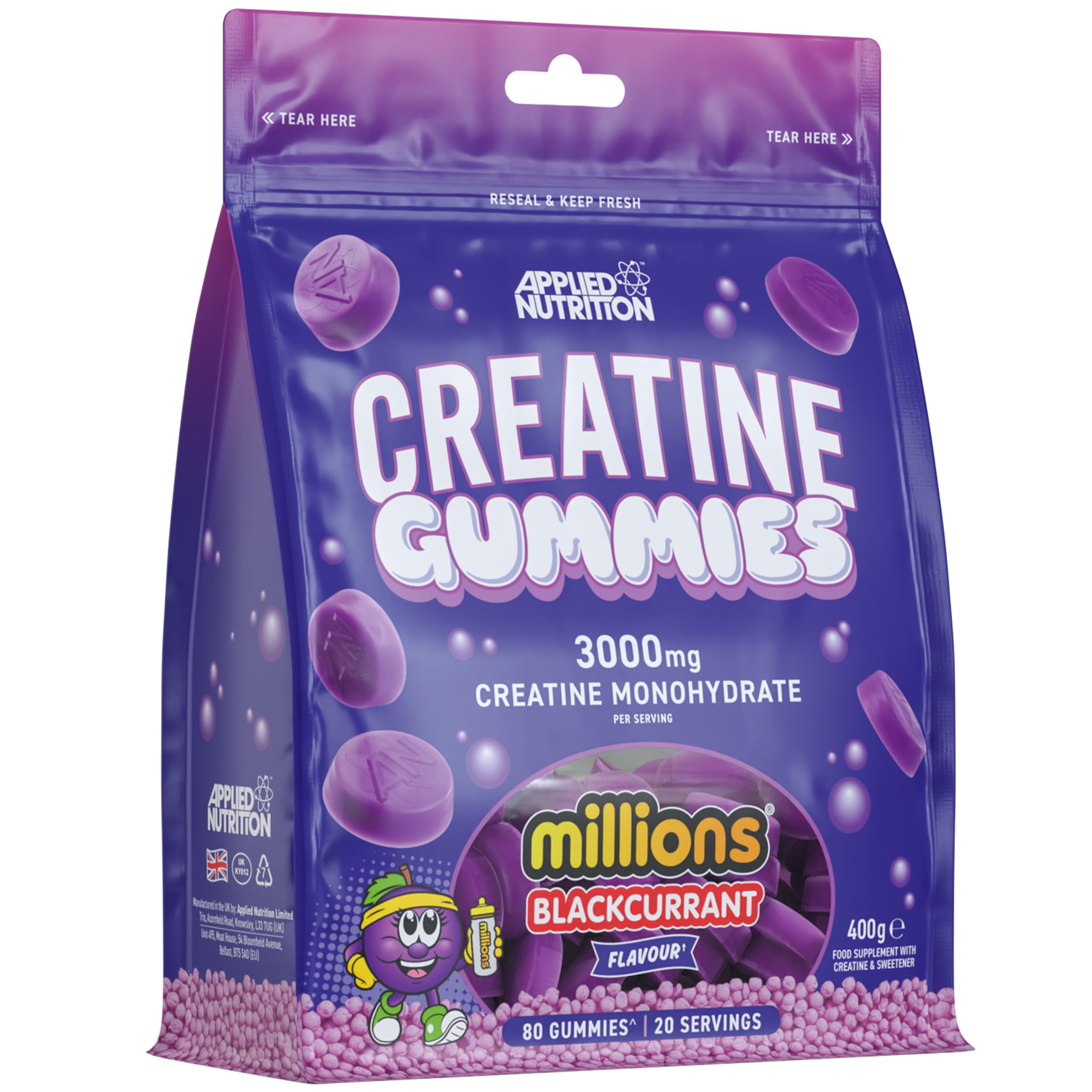 Applied Nutrition Creatine Gummies 400 g Příchuť: černý rybíz