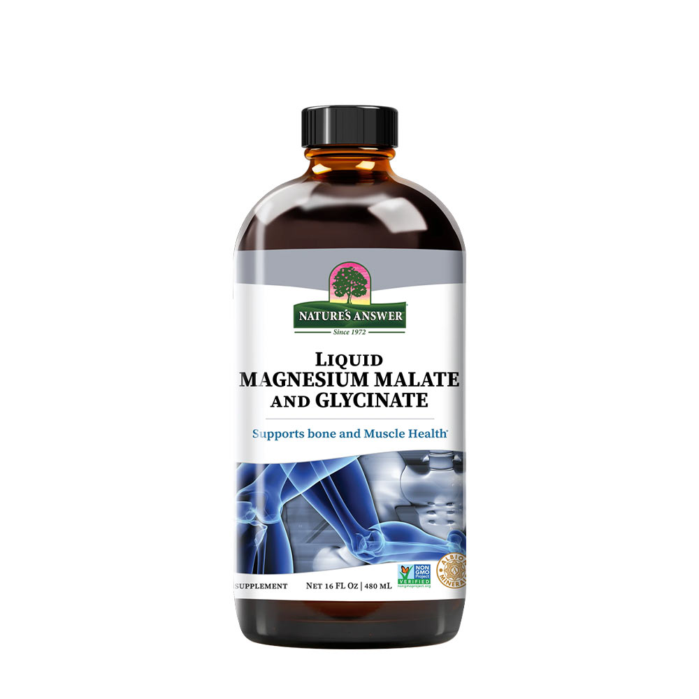 Nature's Answer Liquid Magnesium Malate and Glycinate, hořčík malát a bisglycinát, 480 ml