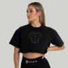 Dámské tričko CropTop Washed Black - STRIX (Velikost XL, Barva černá)