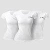 Dámské tričko Basic 3Pack White - GymBeam (Velikost XS - 3pack, Barva bílá)
