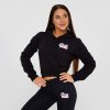 Dámská mikina Crop Black - BeastPink (Velikost L, Barva černá)
