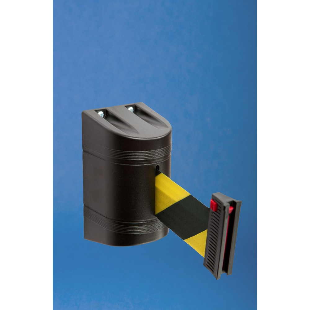 EXPOINT Nástěnná kazeta s páskou 2 m a brzdou, černá Název: černý kryt, černo-žlutá páska