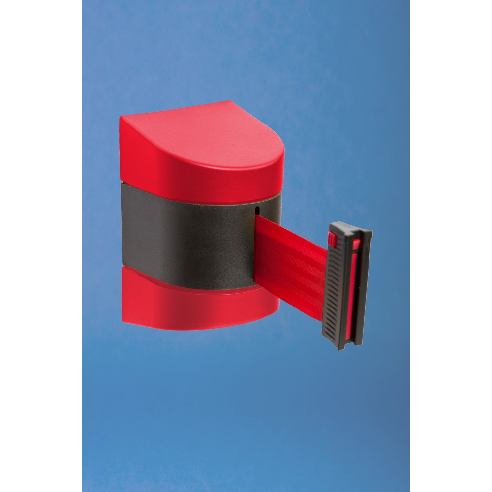 EXPOINT Nástěnná kazeta s páskou 5 m a brzdou, Název: červeno-černý kryt, červená páska