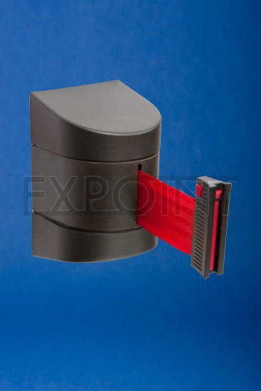 EXPOINT Nástěnná kazeta s páskou 10 m a brzdou Název: černý kryt, červená páska