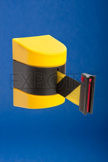 EXPOINT Nástěnná kazeta s páskou 10 m a brzdou Název: žluto-černý kryt, žluto-černá páska