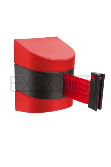 EXPOINT Nástěnná kazeta s páskou 10 m a brzdou Název: červeno-černý kryt, červená páska