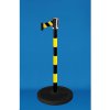 Zahrazovací průmyslový sloupek žlutý s pruhy a pásem 2,7m a 4,5 m, žlutý s gumovou základnou
