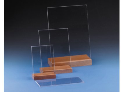 Informační stojan (L) jednostranný s dřevěnou základnou