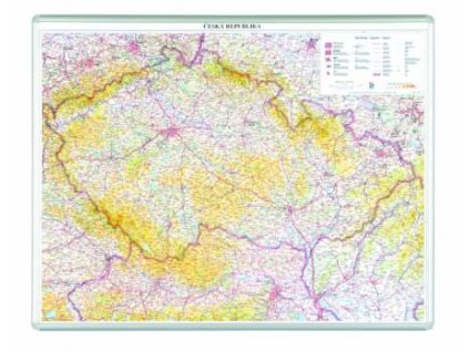 Mapa ČR zeměpisná -magnetická tabule 138x94cm