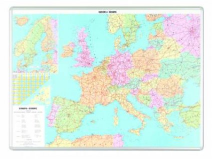 Mapa Evropy-magnetická tabule 115x84cm