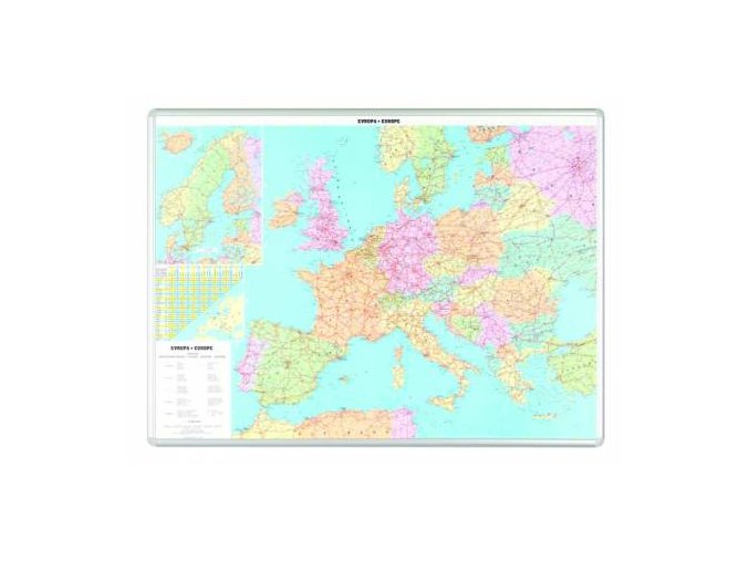 Mapa Evropy-magnetická tabule 115x84cm