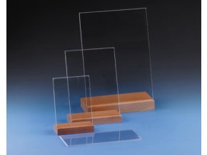 Informační stojan (L) jednostranný s dřevěnou základnou