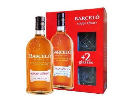 49263 ron barcelo gran anejo 0 7l 2 sklenicky