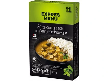 Żółte curry z tofu i ryżem jaśminowym  1 PORCJA