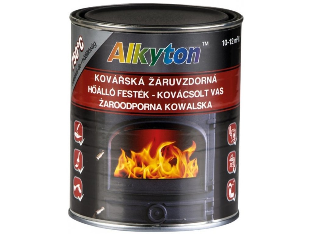 ALKYTON žáruvzdorná kovářská barva (černá) 2,5l (Barva černá)