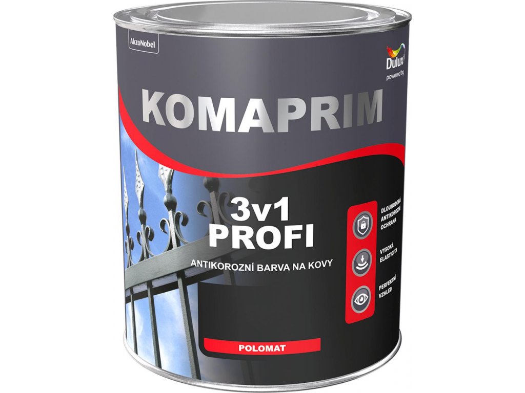 KOMAPRIM 3v1 PROFI 2,5 l (Barva červeň rumělková RAL 3002)