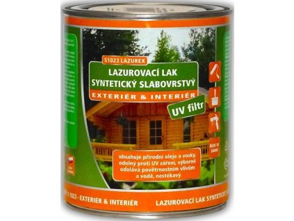 lazurex s 1023 lazurovaci lak synteticky slabovrstvy 0,6 l