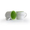 Potisk hrnku - bílý 330 ml s barevným vnitřkem (imitace plecháčku)