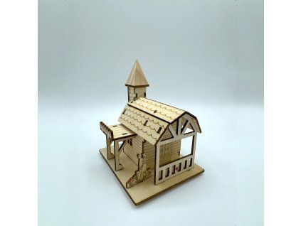 Dřevěný Vánoční domeček - Kostel