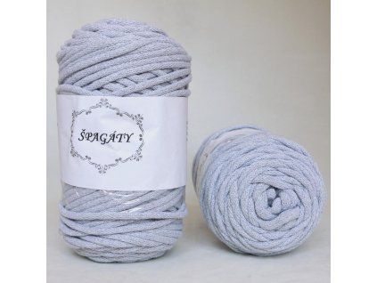 Příze na háčkování - Špagáty 3mm -  075 Světle šedá