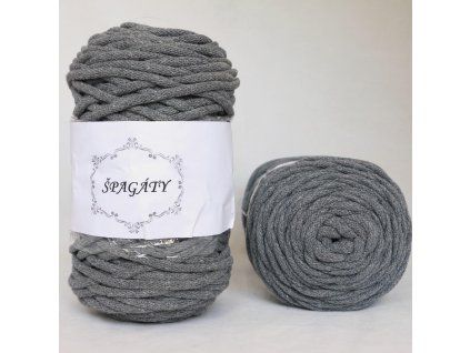 Příze na háčkování - Špagáty 3mm - 125 Středně šedá