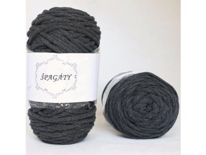 Příze na háčkování - Špagáty 3mm - 175 Antracit