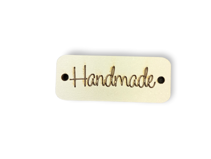 Handmade - nášivka, ozdoba na háčkovaný košík