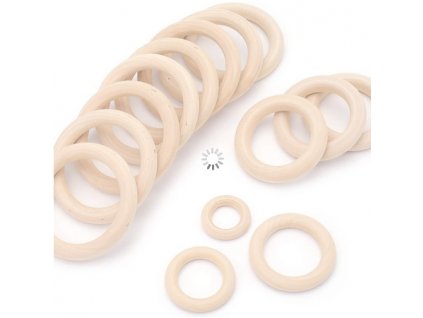 20mm  - Dřevený kroužek pro výrobu macramé a ruční tvoření
